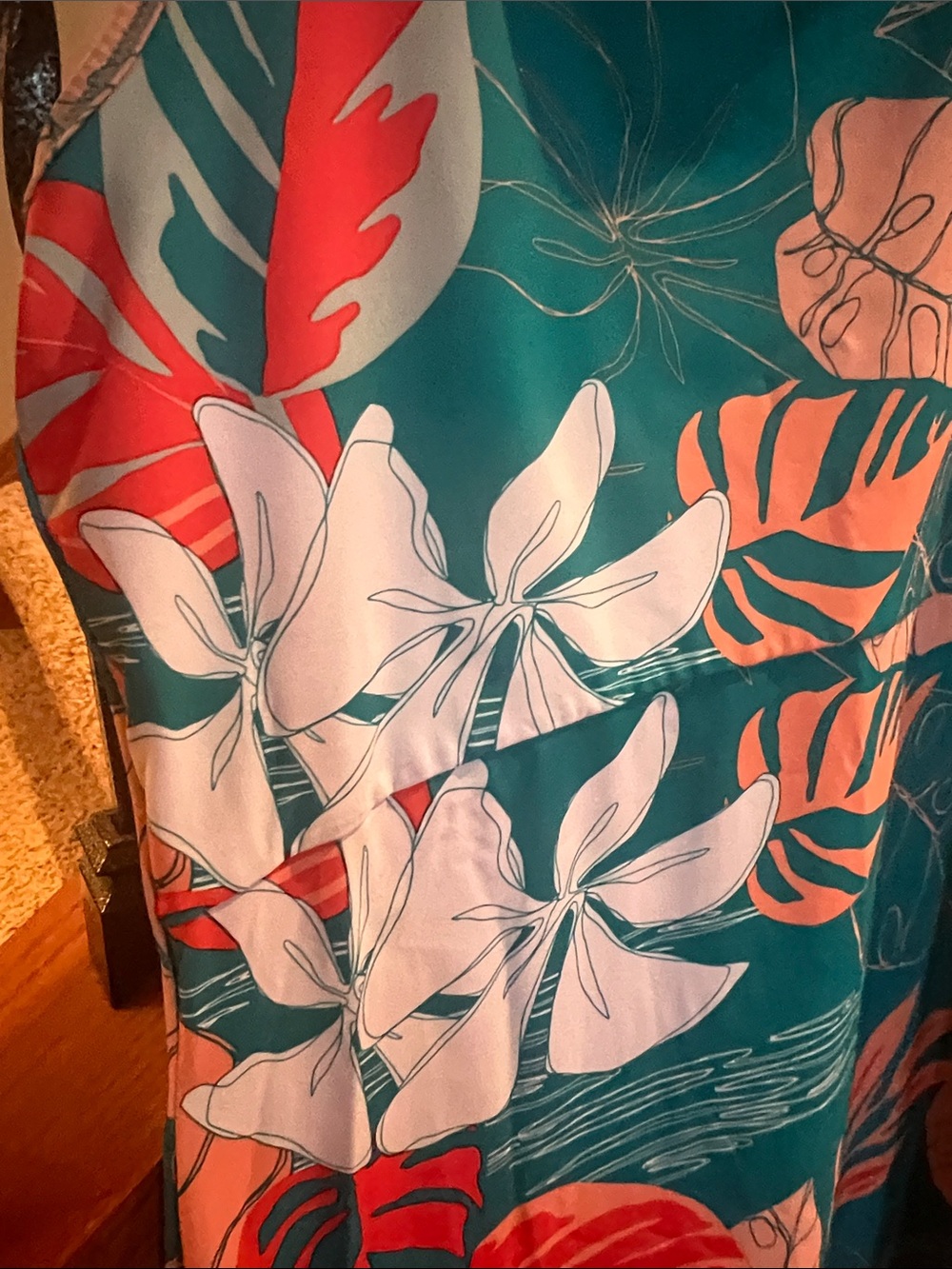 Columbia PFG Teal Tropical Floral Sleeveless Women’s Dress or swim coverup - Picture 4 of 6